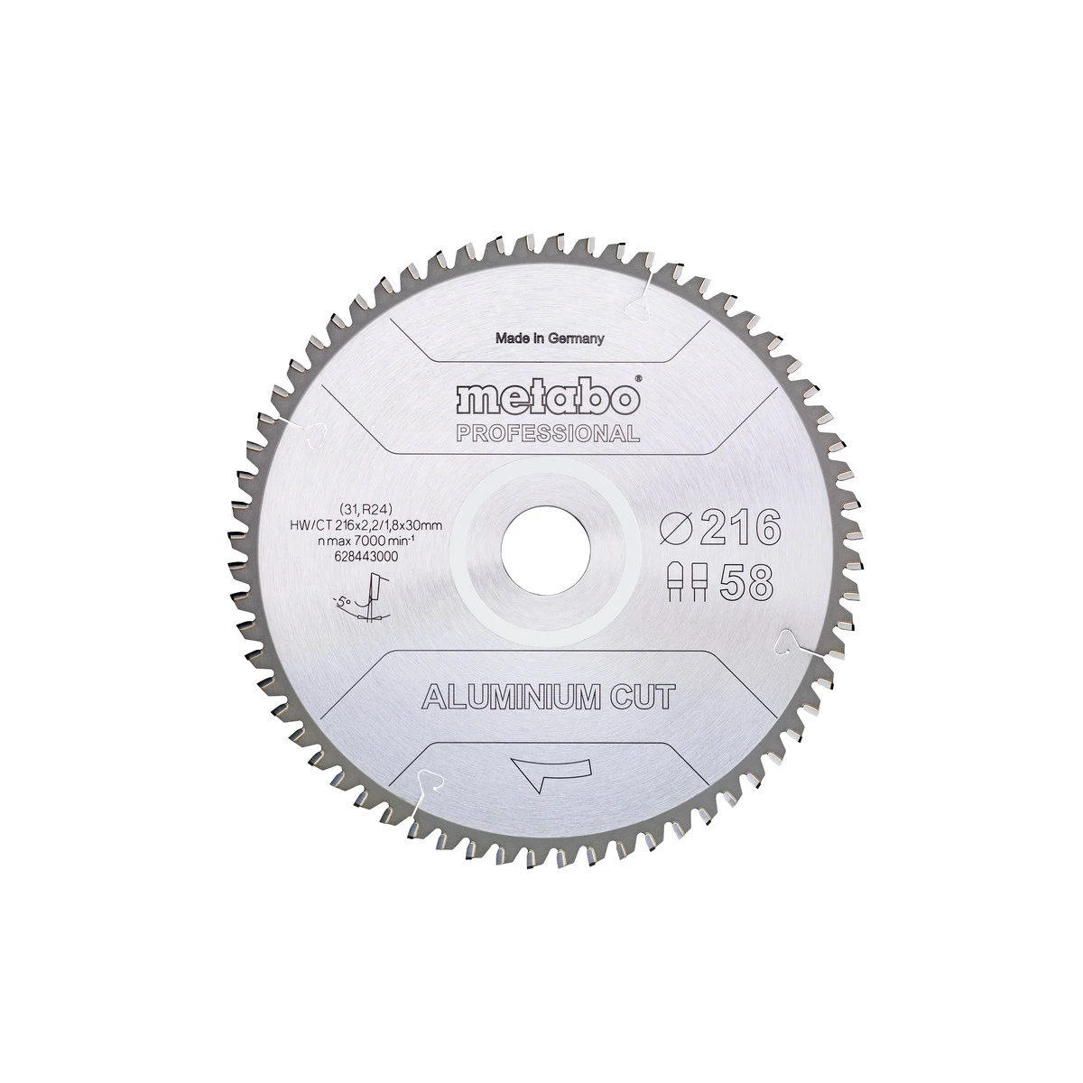 Metabo Lame De Scie Circulaire Aluminium ø216x30x2 58Dts «ALUMINIUM CUT» (628443000) 1 Metabo Lame De Scie Circulaire Aluminium ø216x30x2 58Dts «ALUMINIUM CUT» (628443000)