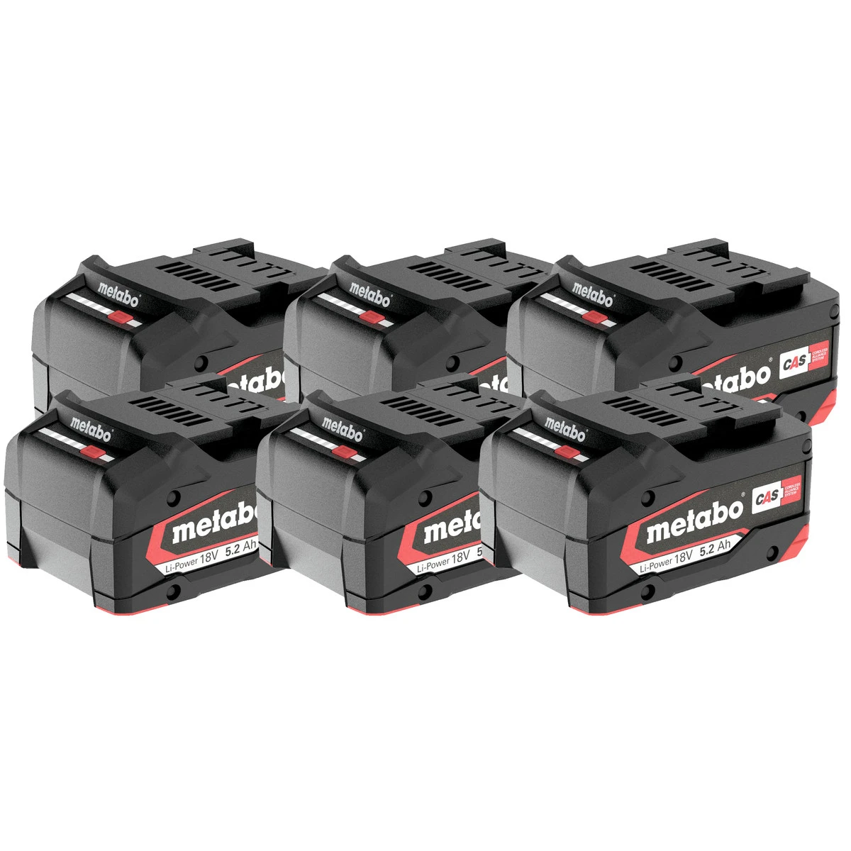 Metabo Set De X6 Batteries 18V 5.2Ah Li-ion Li-power Avec Témoin De Charge (625152000) 1 Metabo Set De X6 Batteries 18V 5.2Ah Li-ion Li-power Avec Témoin De Charge (625152000)