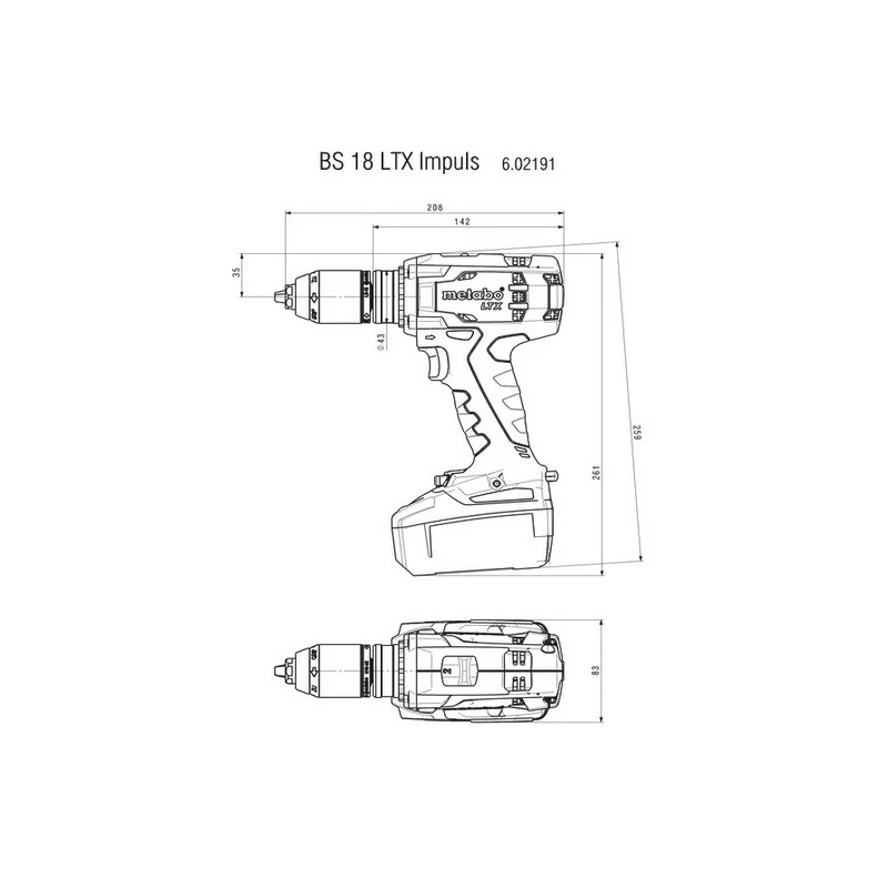 Metabo Perceuse Visseuse à Batterie 2x18V 4Ah Li-Ion BS 18 LTX Impuls 2 Metabo Perceuse Visseuse à Batterie 2x18V 4Ah Li-Ion BS 18 LTX Impuls – Image 2